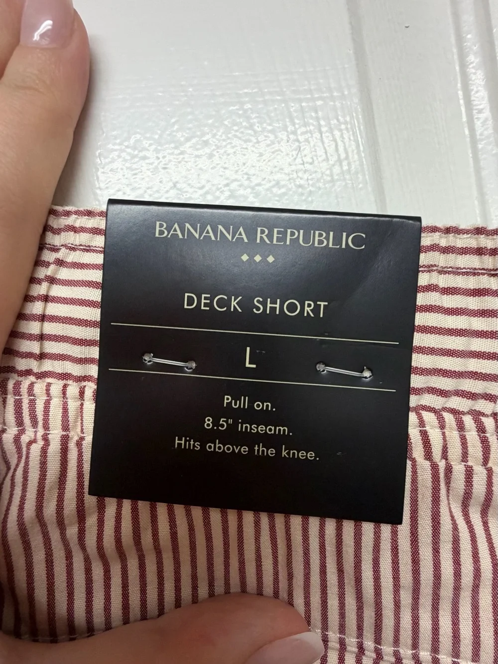 Banana Republic Red and White Striped Deck Shorts